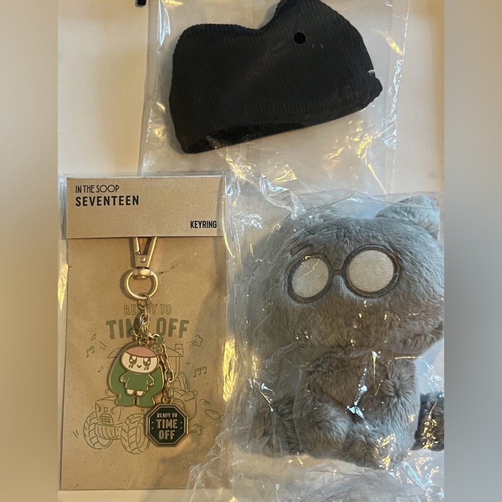 In the SOOP Seventeen Key Ring + Cat Plush Doll w/ Hat